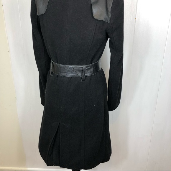 Gezipani Wool/Leather Belted Trench Jacket Sz S - Picture 9 of 13